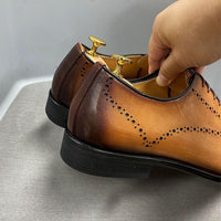 Men's Oxford Wingtip Genuine Calf Leather Shoes Allmartdeal