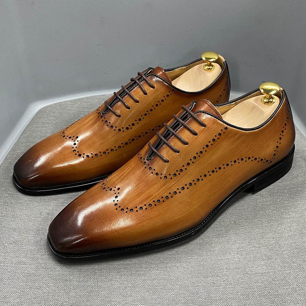 Men's Oxford Wingtip Genuine Calf Leather Shoes Allmartdeal