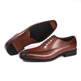 Men's Oxfords Cow Leather Handmade Pointed Toe Shoes Allmartdeal