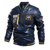 Men's PU Leather Fleece Motorcycle Jacket Allmartdeal