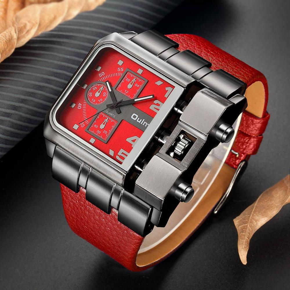 Men's PU Leather Square Dial Quartz Wristwatch Allmartdeal