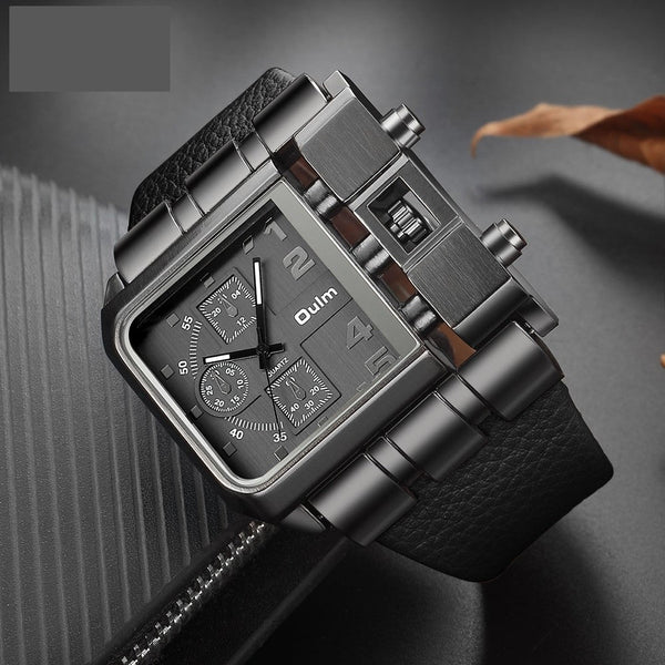 Men's PU Leather Square Dial Quartz Wristwatch Allmartdeal