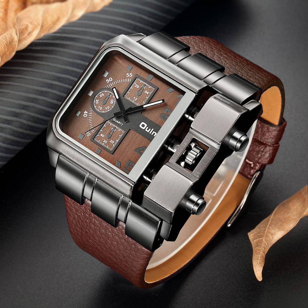 Men's PU Leather Square Dial Quartz Wristwatch Allmartdeal