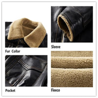 Men's PU Leather Thermal Fur Fleece Jacket Allmartdeal