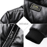 Men's Padded Thermal Windbreaker PU Leather Jacket Allmartdeal