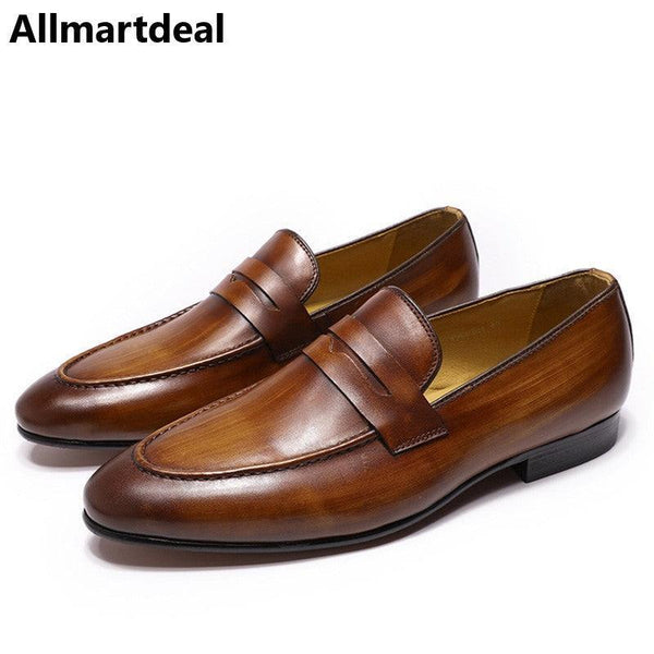 Men's Penny Loafers Genuine Leather Dress Shoes Allmartdeal