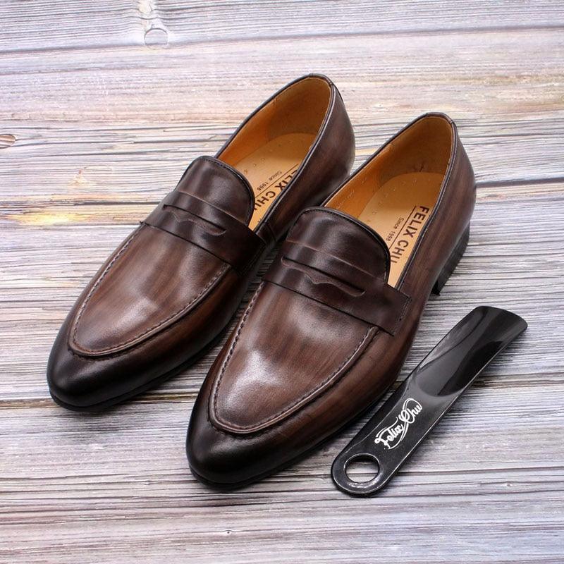 Men's Penny Loafers Genuine Leather Dress Shoes Allmartdeal