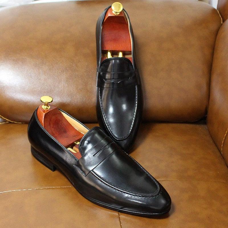 Men's Penny Loafers Genuine Leather Dress Shoes Allmartdeal