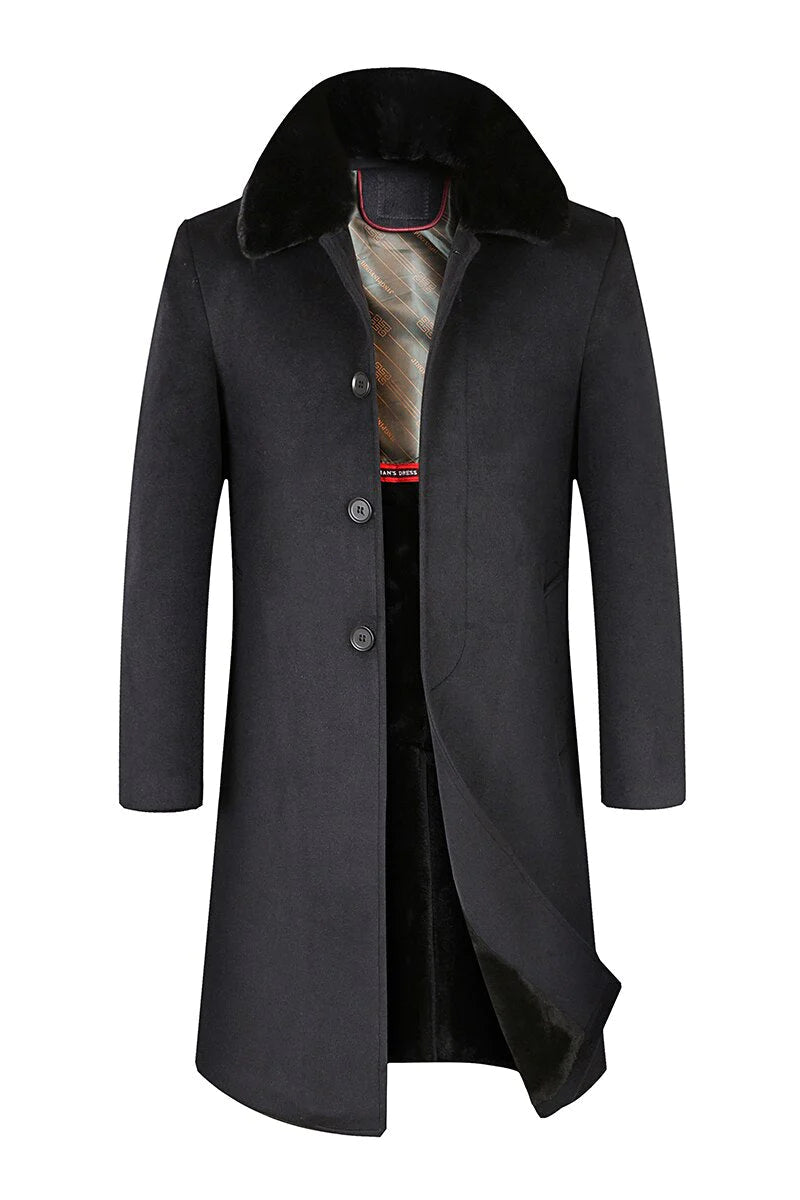 Men's Plus Velvet Thick Warm Wool Blended Coat Allmartdeal