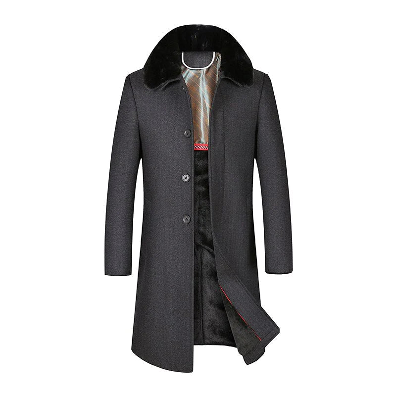 Men's Plus Velvet Thick Warm Wool Blended Coat Allmartdeal