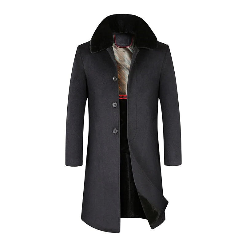 Men's Plus Velvet Thick Warm Wool Blended Coat Allmartdeal