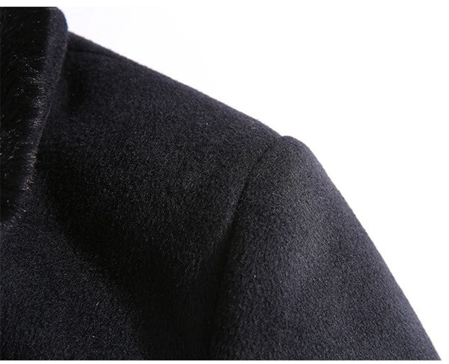 Men's Plus Velvet Thick Warm Wool Blended Coat Allmartdeal