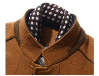 Men's Scarf Collar Cotton Padded Woolen Coat Allmartdeal