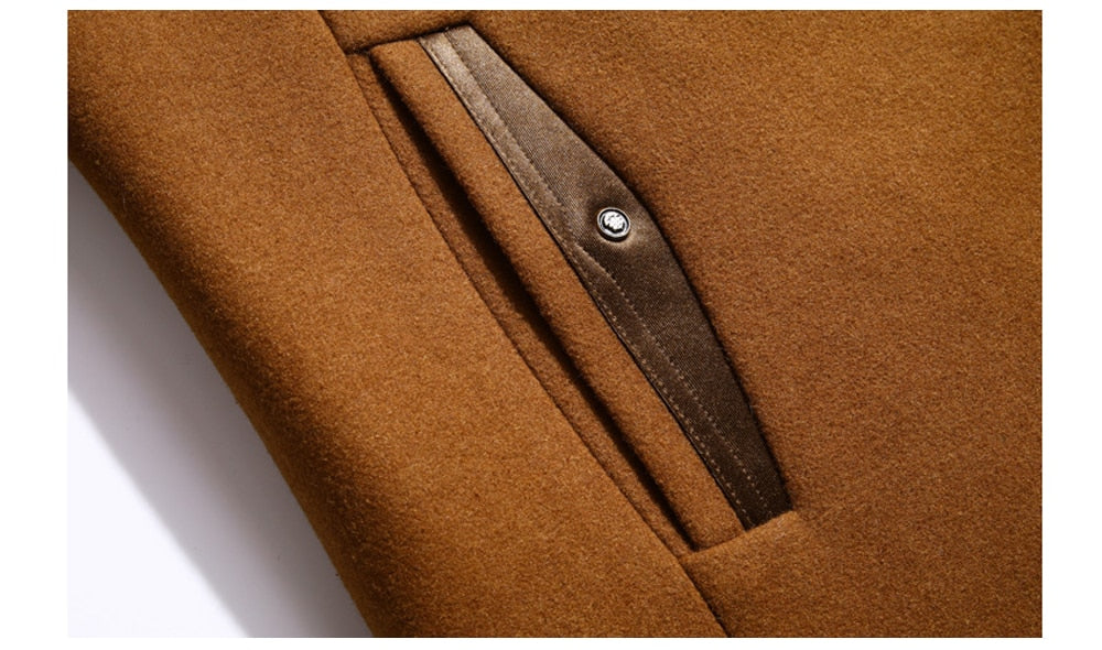 Men's Scarf Collar Cotton Padded Woolen Coat Allmartdeal