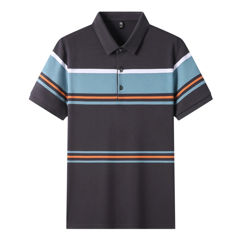 Men's Short Sleeve Stripped Polo Shirt Allmartdeal