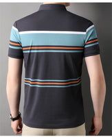 Men's Short Sleeve Stripped Polo Shirt Allmartdeal