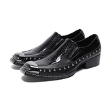 Men's Square Toe Genuine Leather Casual Loafers Allmartdeal
