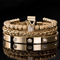Men's Stainless Steel Crystals Handmade Bracelet Bangle Allmartdeal