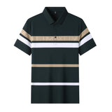 Men's Striped Slim Short Sleeve Polo Shirt Allmartdeal