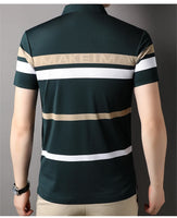 Men's Striped Slim Short Sleeve Polo Shirt Allmartdeal