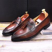 Men's Tassel Loafers Cow Leather Shoes Allmartdeal