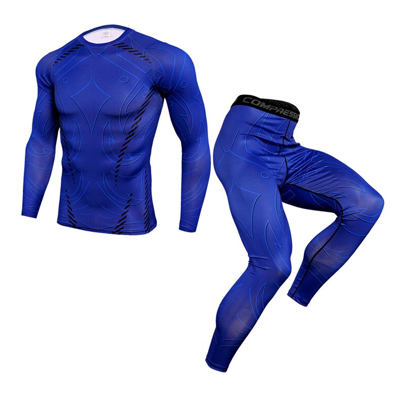 Men's Thermal Compression Fitness Training Suit Allmartdeal