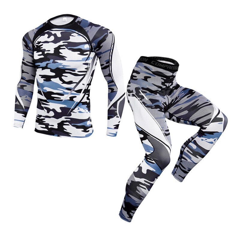 Men's Thermal Compression Fitness Training Suit Allmartdeal