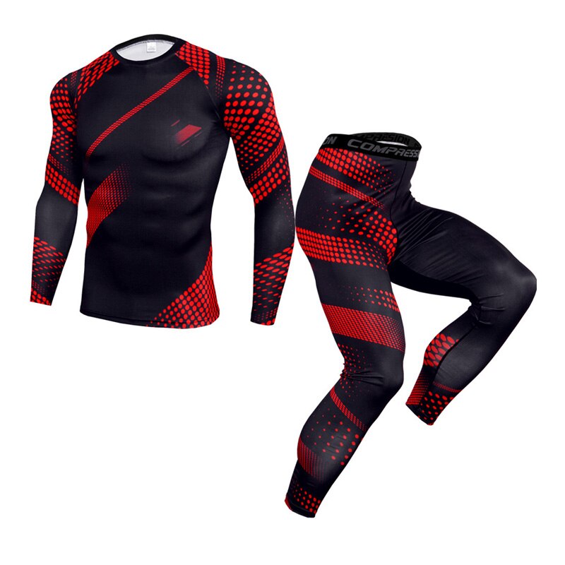 Men's Thermal Compression Fitness Training Suit Allmartdeal