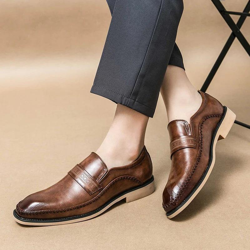 Men's Trendy Slip-On Leather Social Office Dress Shoes Allmartdeal