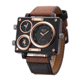 Men's Unique Three Time Zone Wristwatch Allmartdeal