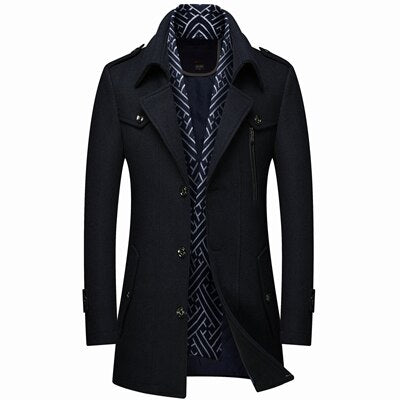 Men's Windproof Scarf Cotton Wool Coat Allmartdeal