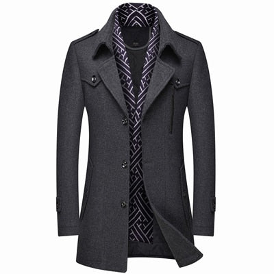 Men's Windproof Scarf Cotton Wool Coat Allmartdeal