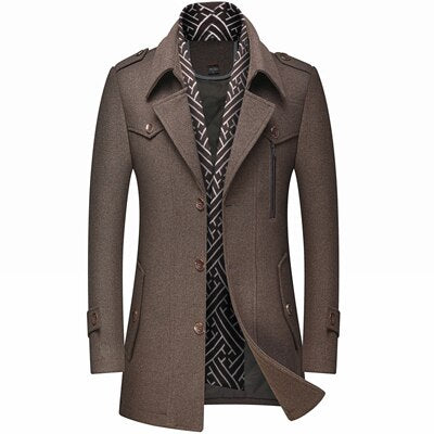 Men's Windproof Scarf Cotton Wool Coat Allmartdeal