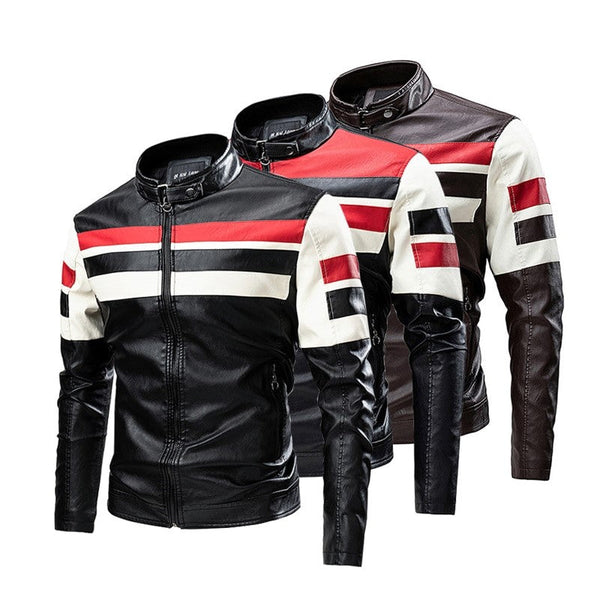 Men's Windproof Vintage Biker PU Leather Jacket Allmartdeal