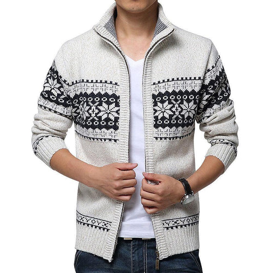 Men's Wool Mandarin Collar Casual Sweater Allmartdeal