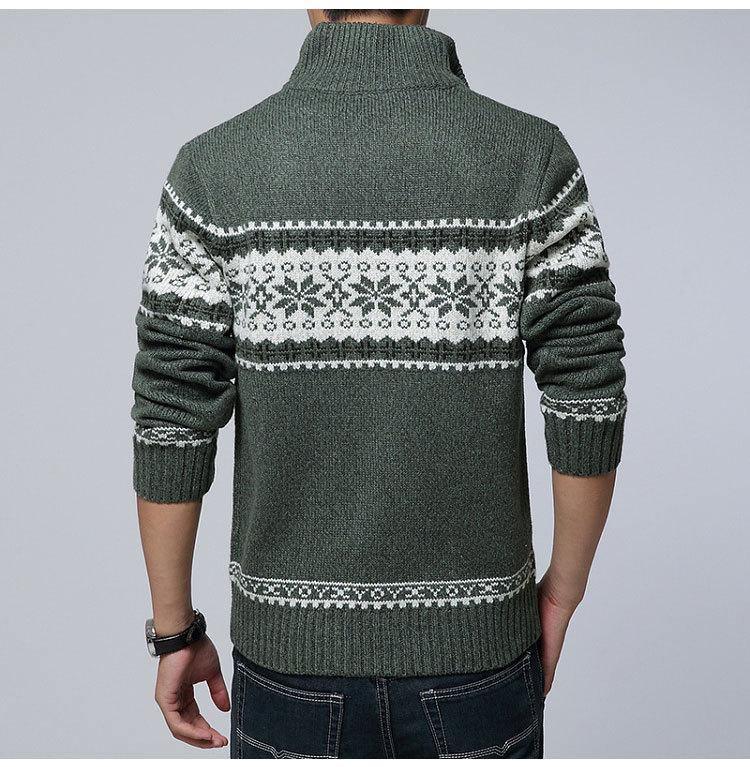 Men's Wool Mandarin Collar Casual Sweater Allmartdeal