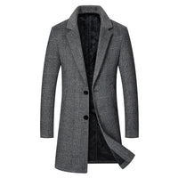 Men's Wool Plaid Business Casual Blends Coat Allmartdeal