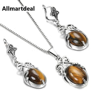 Natural Stone Necklace Earring Jewelry Set Allmartdeal