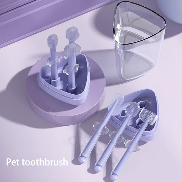 Pet 3Pcs/Set Silica Gel Toothbrush Teeth Care Allmartdeal