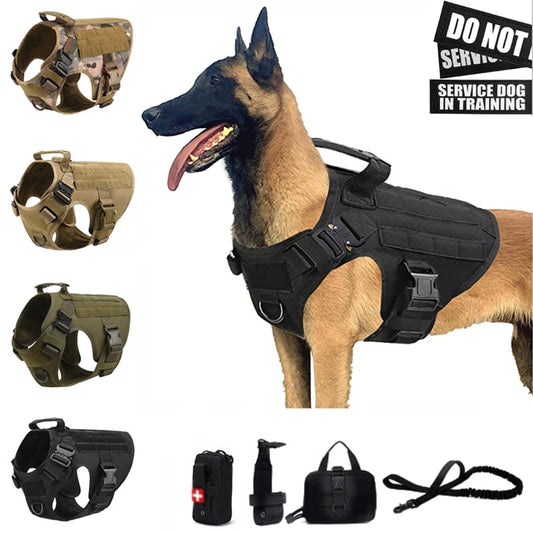 Pet German Shepherd K9 Tactical Military Vest Harness and Leash Set Allmartdeal