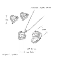 Resizable Gold Sterling Silver Zircon Jewelry Set Allmartdeal