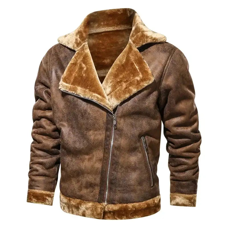 Men's Slim High Quality Genuine Leather Bomber Jacket