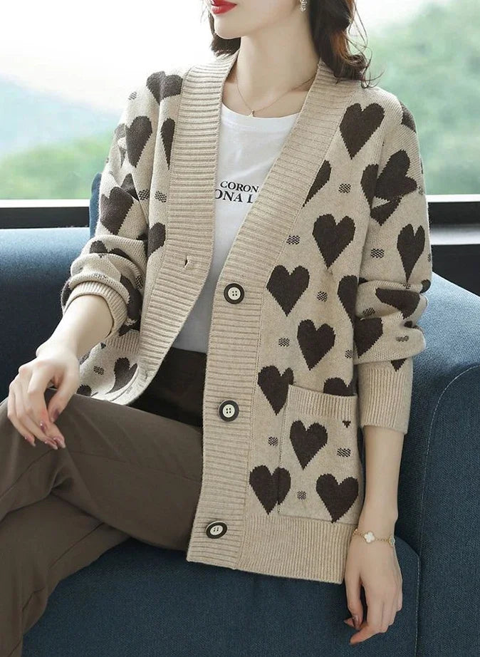 Women's Vintage Luxury Long Sleeve Knitted Sweater Cardigan