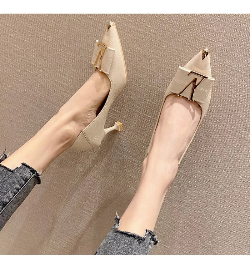 Women's Pointed Toe Stiletto Heels Medium Height Pumps