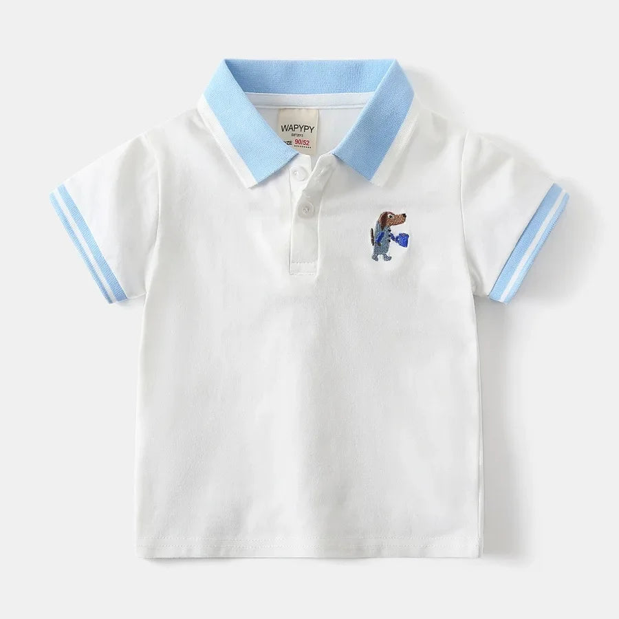 Kids Comfortable Cotton Short Sleeve Polo Shirt