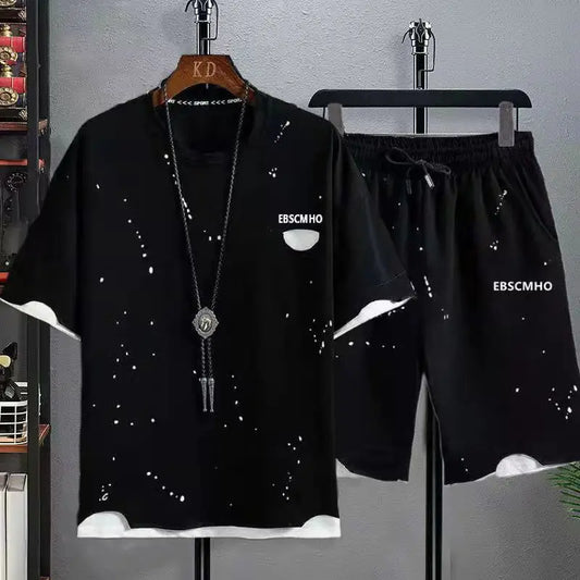 Men's 2Pcs Patchwork Tracksuit Set