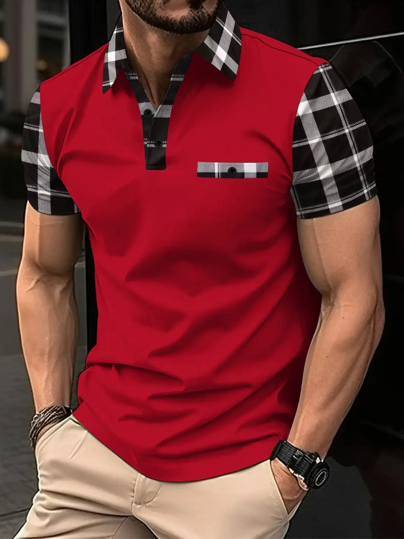 Men's Fashionable Breathable Short Sleeved Polo Shirt