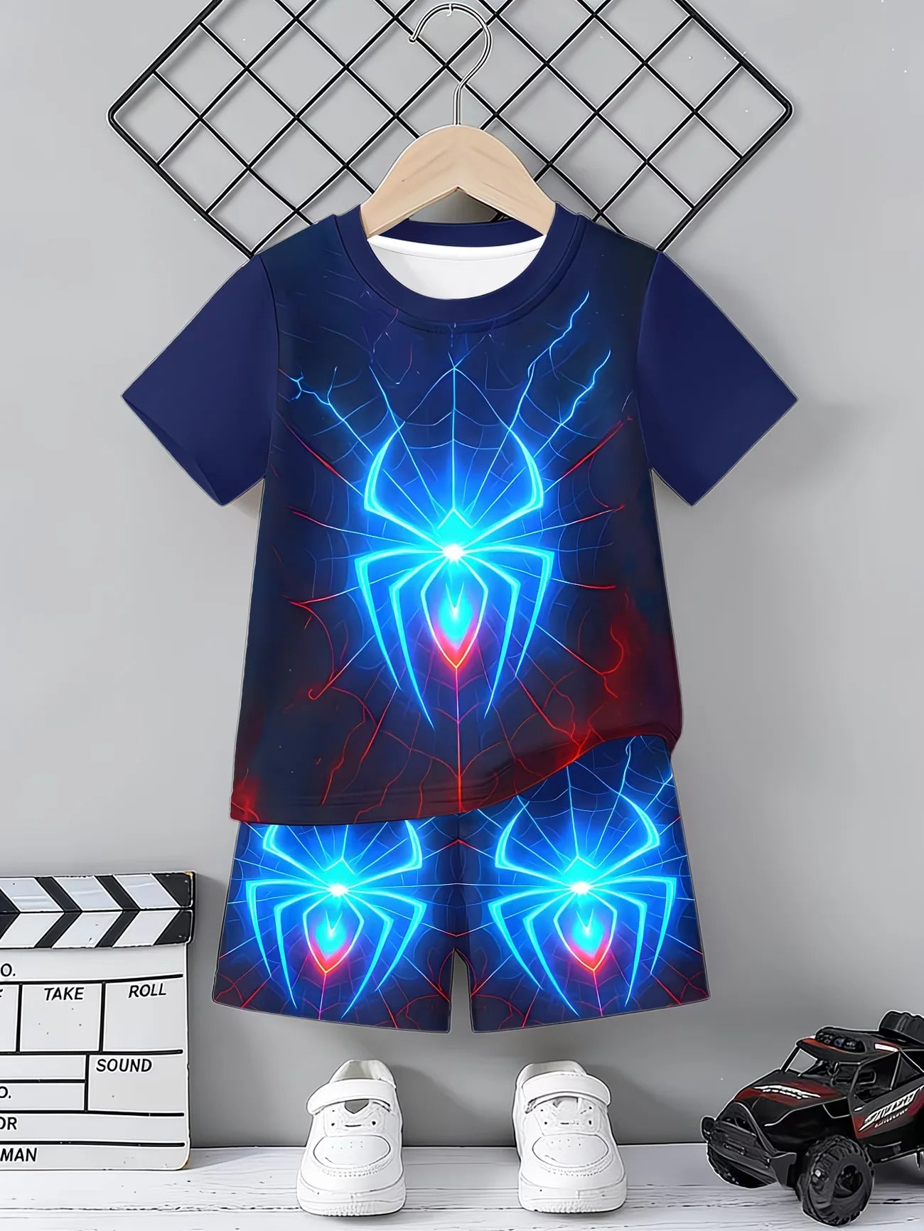 Boys 2Pcs Short Sleeve T-Shirt Shorts Set