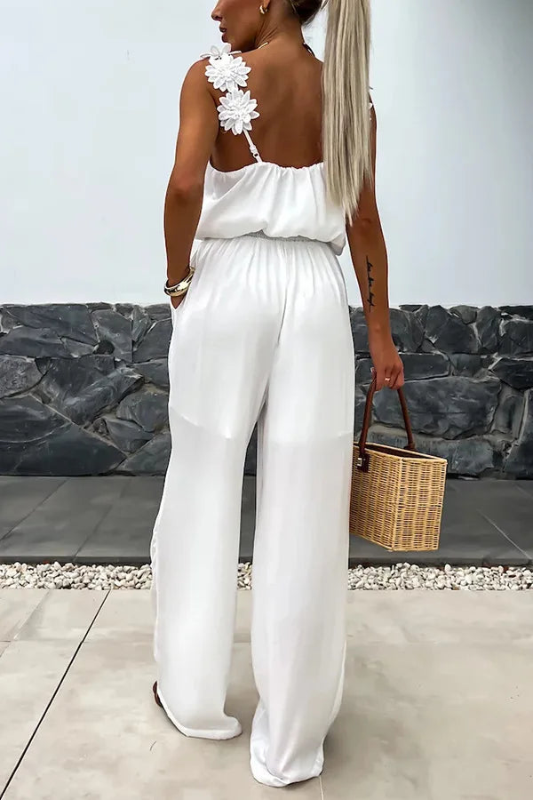 Women's Sleeveless Pocket Design Loose Fit Jumpsuit