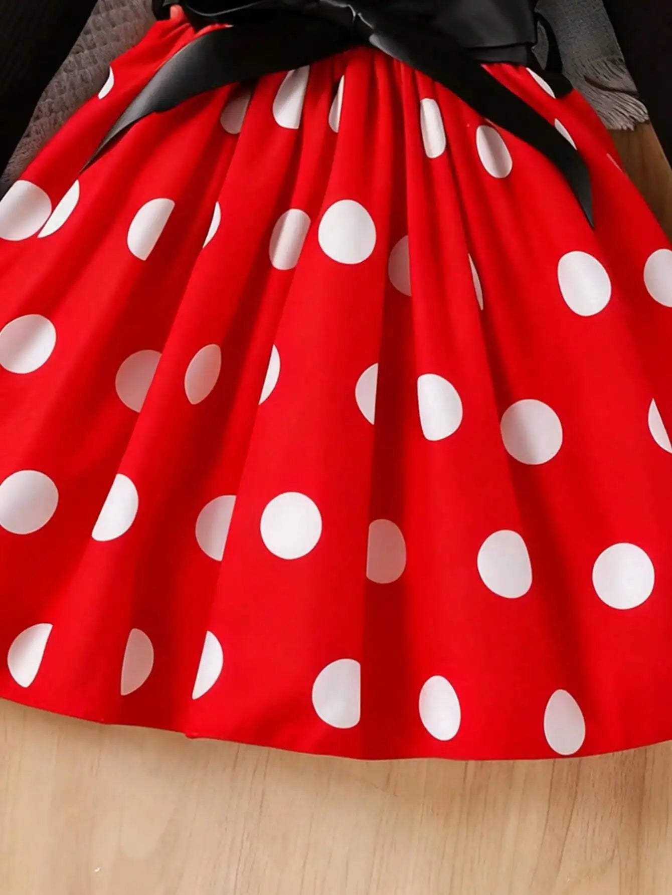Girls' Polka Dot Pattern Belt dress